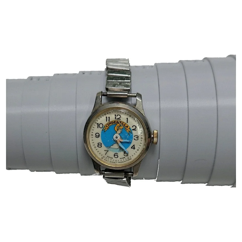 Vintage Walt Disney Productions Cinderella Swiss Made Manual Wind Watch Small